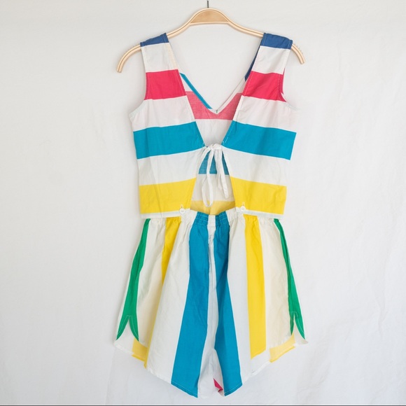 90s Two Piece Bright Stripe Jumper - Picture 2 of 5